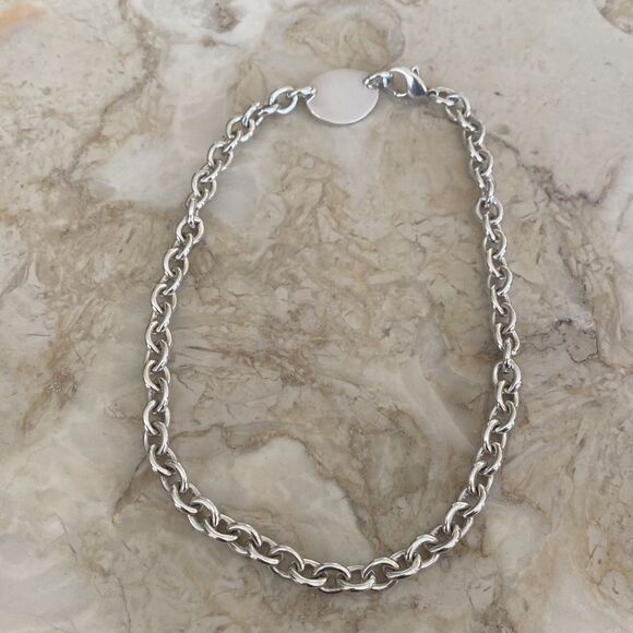 Tiffany & Co. Return To Tiffany Oval Tag Chunky Rolo Link Necklace 925 Sterling - Picture 6 of 12